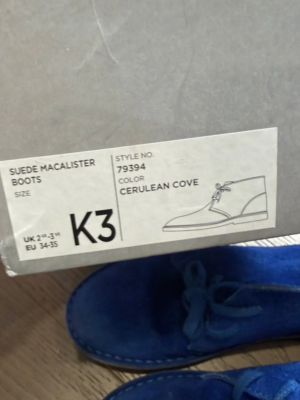 J. Crew Kids Royal Blue Suede Lace-Up Boots
